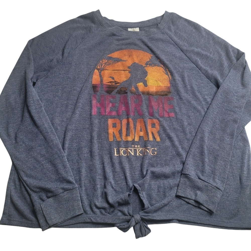 Disney Store The Lion King Hear Me Roar Tie Front Top‎ Women's XL Blue Simba